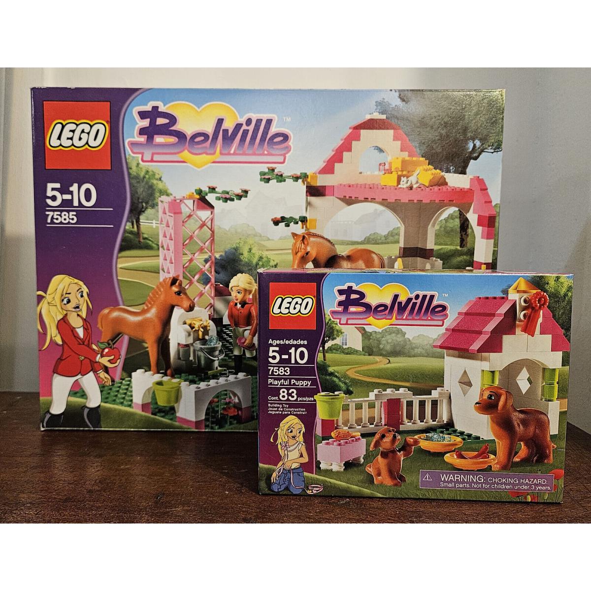 Lego Belville Sets 7585 Horse Stable + 7583 Playful Puppy