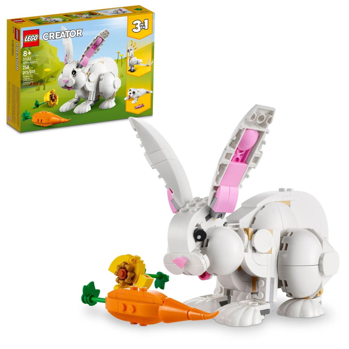 Lego Creator 3 in 1 White Rabbit Animal Toy Building Set Stem Toy For Kids 8+