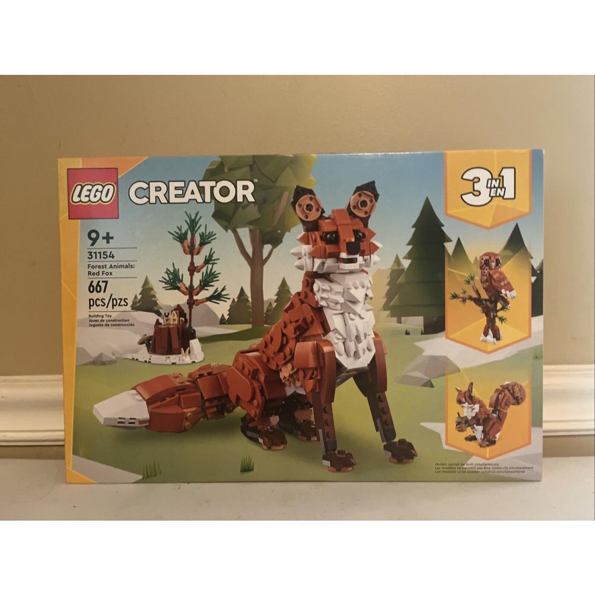 Lego Creator 3 in 1 Forest Animals: Red Fox Fox Owl Squirrel 31154