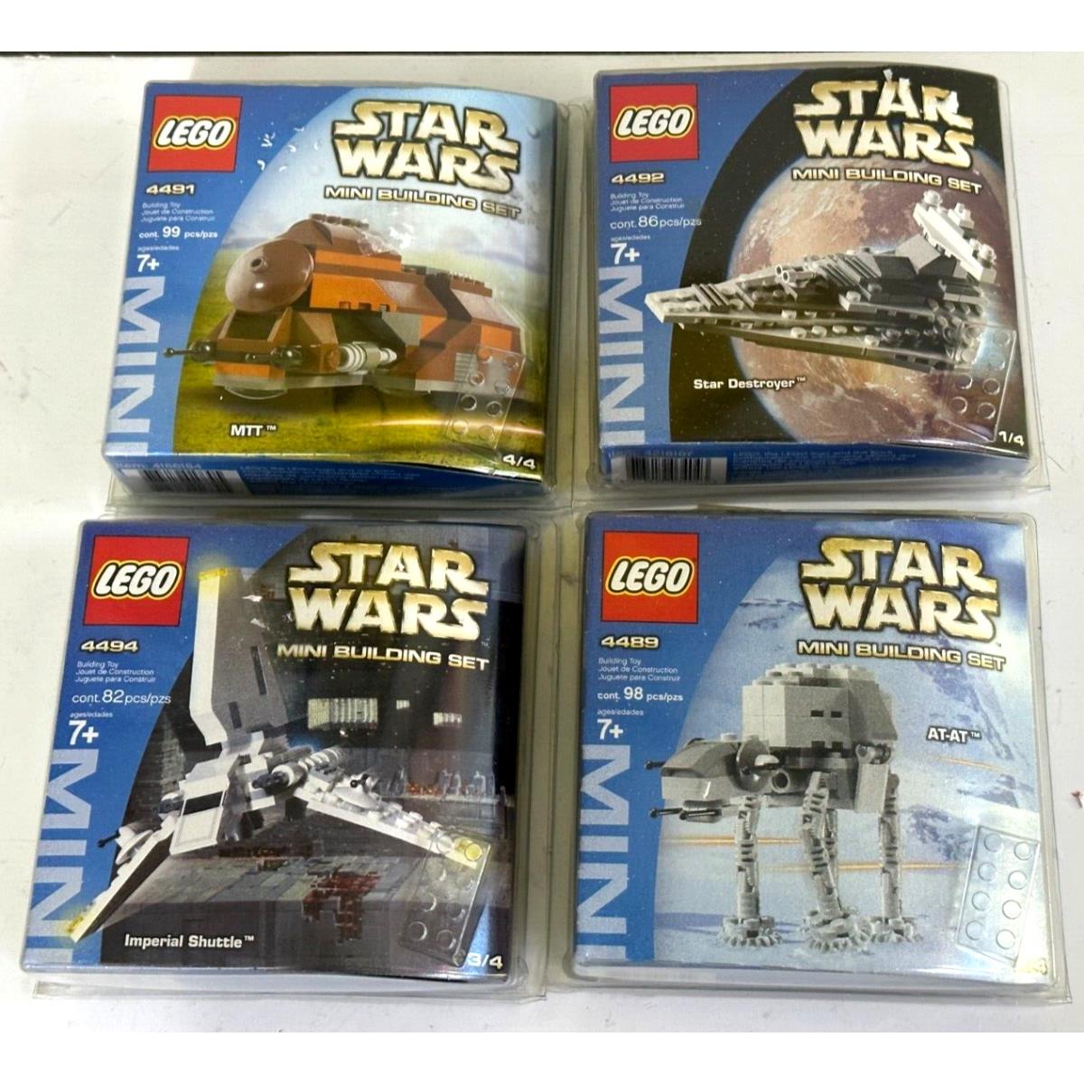 04 Star Wars Mini Lego Sets 4489 AT AT 4491 Mtt 4492 Star Destroyer 4494 Shuttle