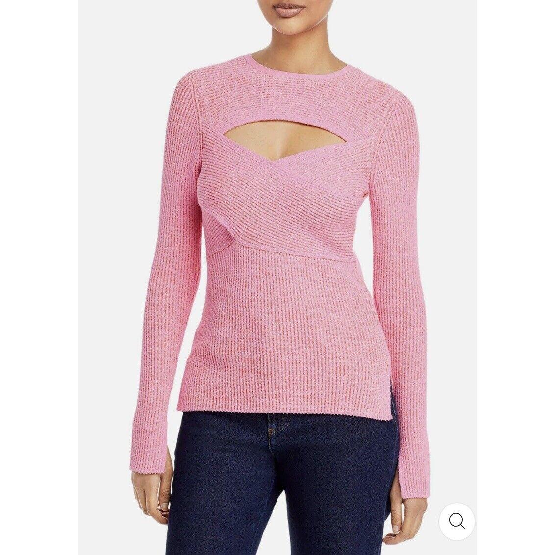 3.1 Phillip Lim Double Face Crossbody Pullover Sweater in Bubblegum XS