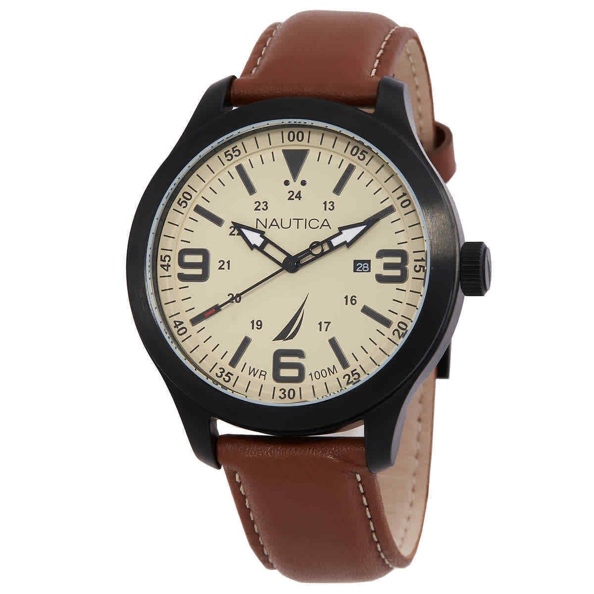 Nautica Point Loma Quartz Beige Dial Men`s Watch NAPPLS018