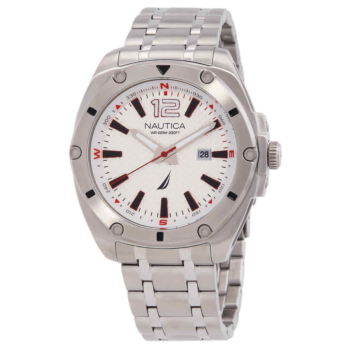 Nautica Tin Can Bay White Dial Men`s Watch NAPTCS221