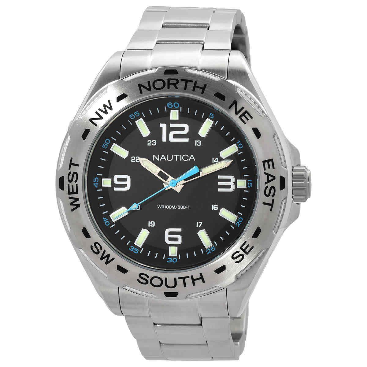 Nautica Clearwater Beach Quartz Black Dial Men`s Watch NAPCWS301