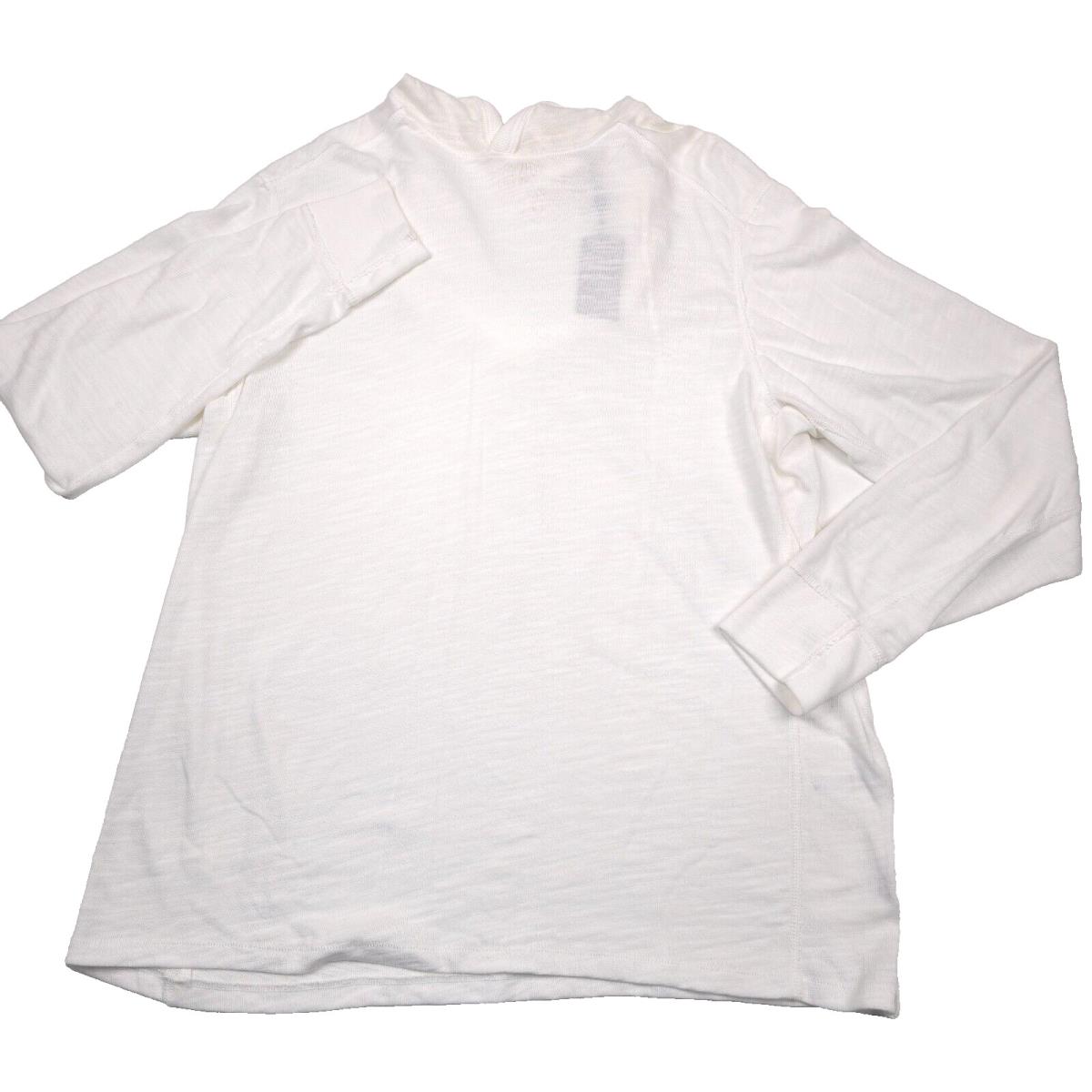 Rag Bone Cotton Slub Solid White Flame Hoodie Mens Size 2XL