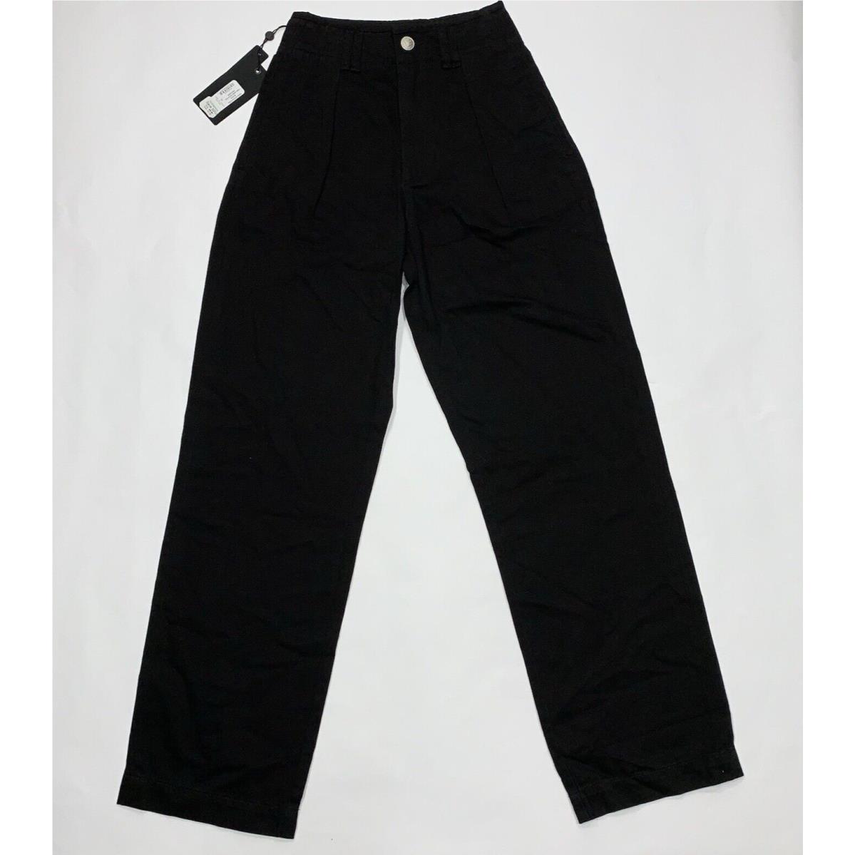 Y2K Rag Bone Women`s 24x31 Black High Rise Pleated Trousers Jeans