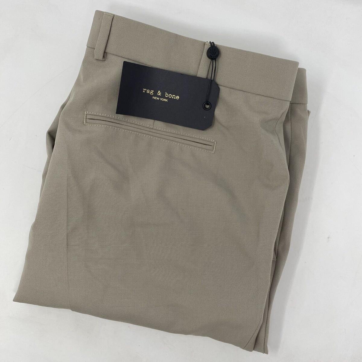 Rag Bone Men`s 38 Beige Flat Front Wool Razor Dress Pant