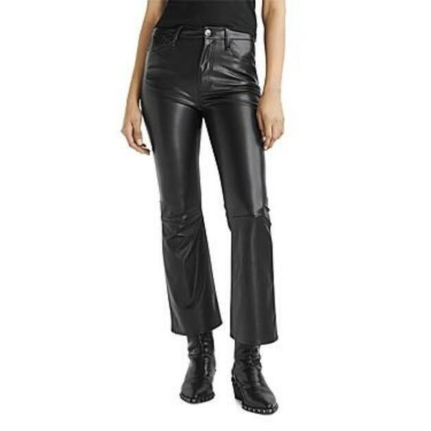 Women Rag Bone Casey Leather Jeans in Black Size 31