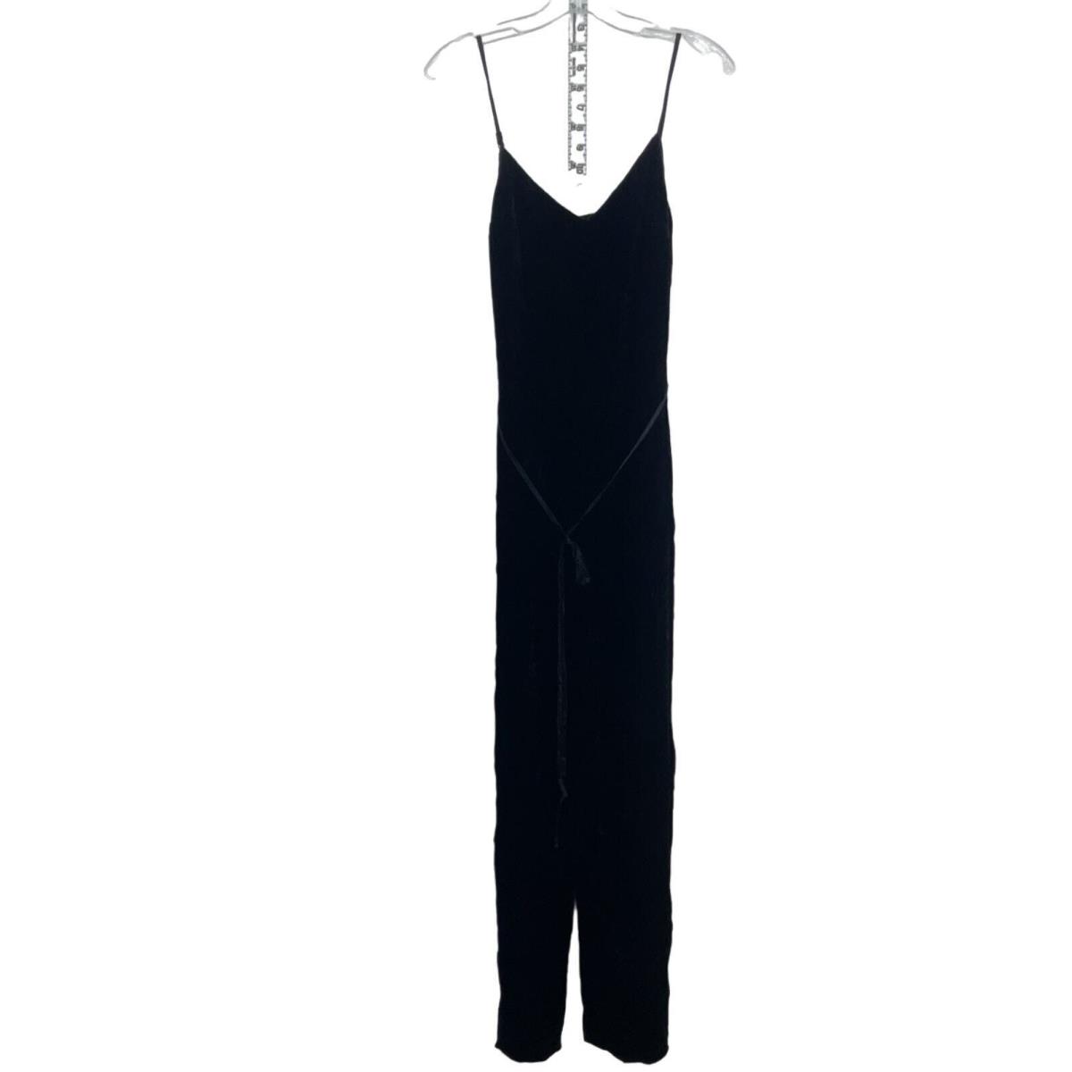 Rag Bone Black Soft Velvet Women`s Sleeveless Pant Jumpsuit Size 4