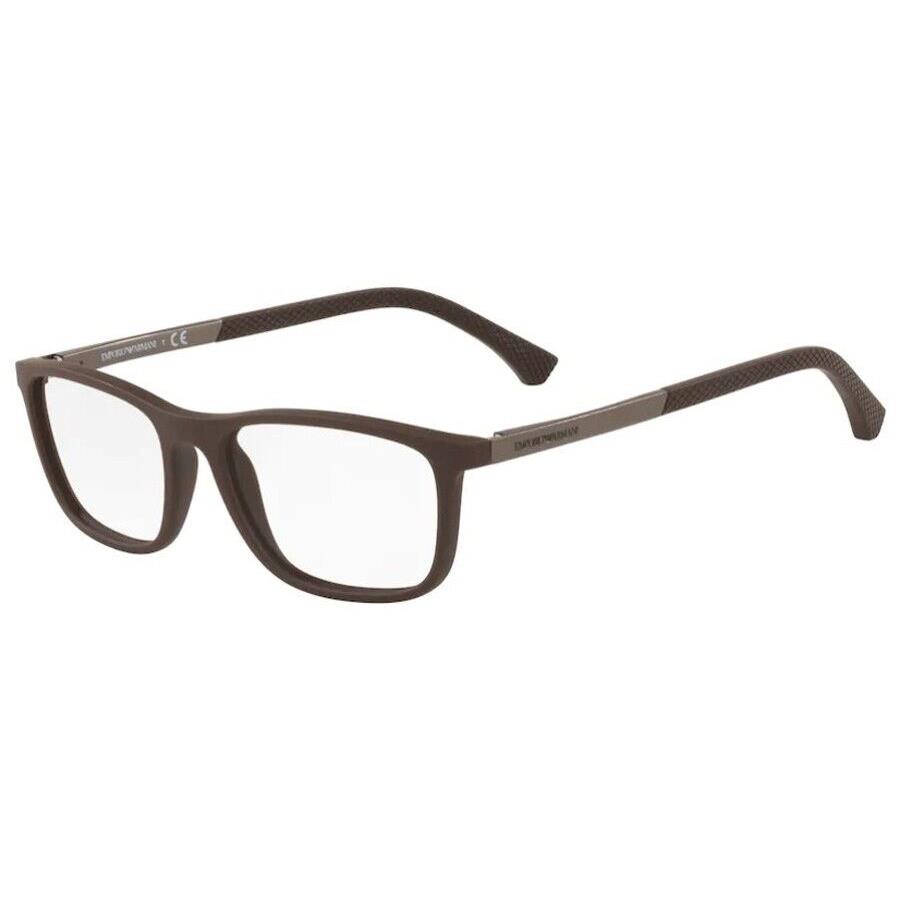 Emporio Armani EA 3069 5064 Matte Brown Plastic Eyeglasses Frame 55-17-140 Italy