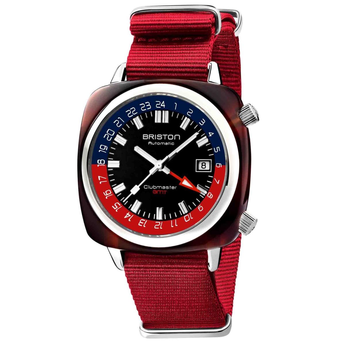 Briston Clubmaster Traveler Swiss Automatic Gmt Red Limited Edition Watch - Bran