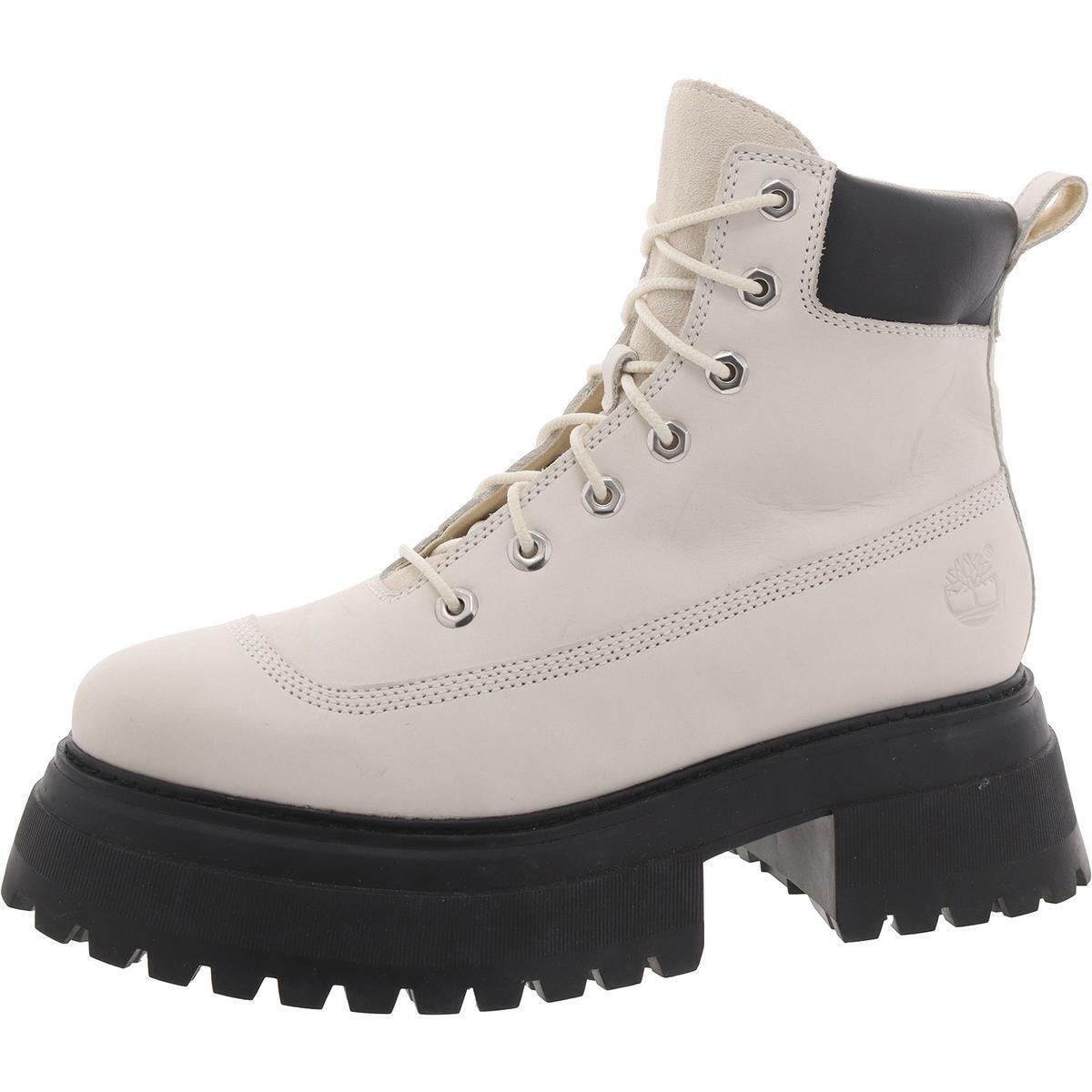 Timberland Womens Leather Block Heel Ankle Hiking Boots Shoes Bhfo 5947