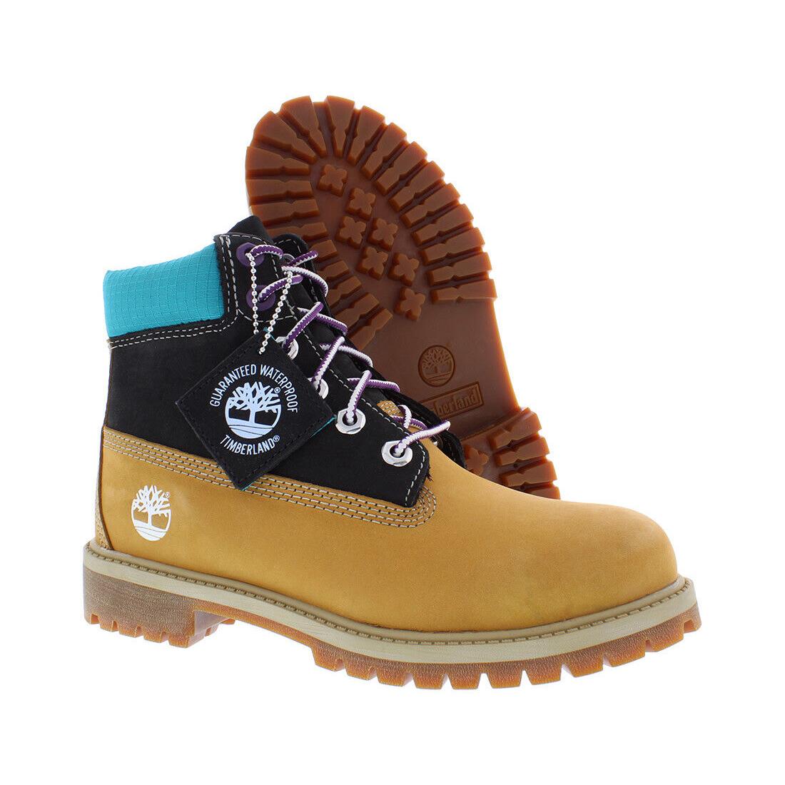 Timberland Premium 6 In Waterproof GS Boys Shoes Size 4.5 Color: Wheat