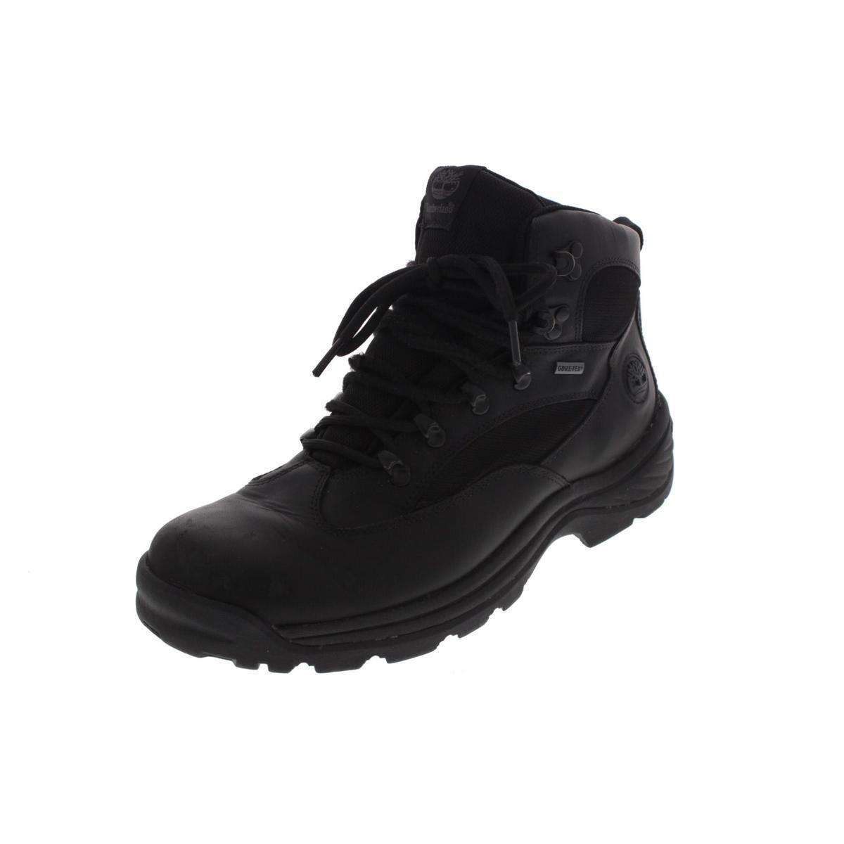 Timberland Mens Black Leather Lace-up Work Boots Shoes 8 Medium D Bhfo 0474