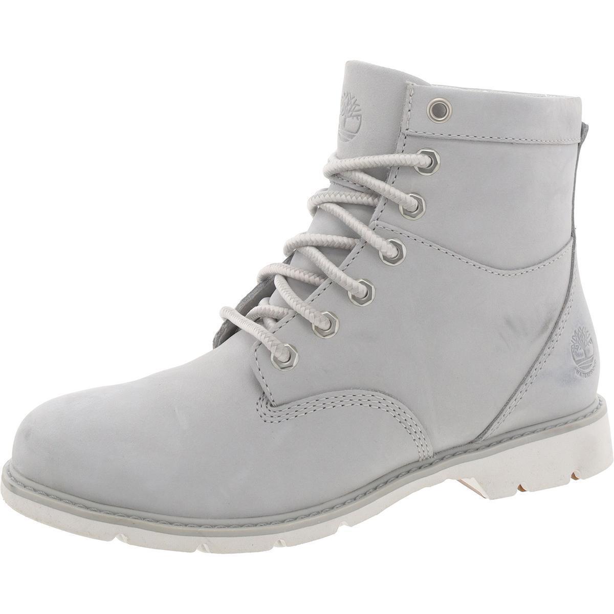 Timberland Womens Gray Leather Lace-up Booties Shoes 6 Medium B M Bhfo 5016