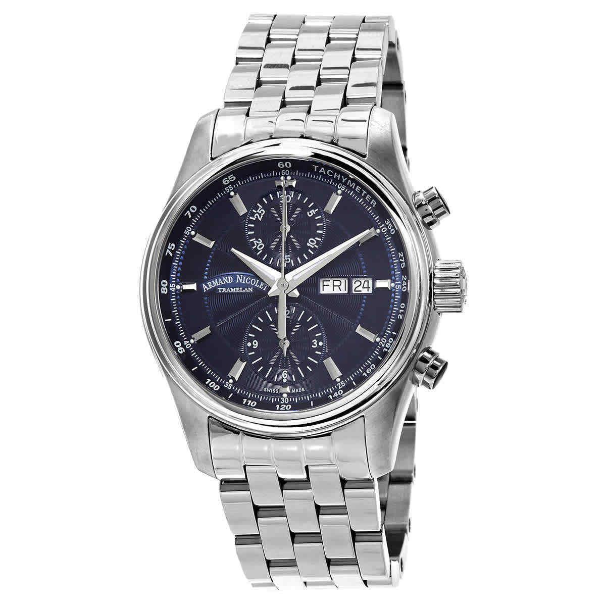 Armand Nicolet MH2 Chronograph Automatic Blue Dial Men`s Watch A647A-BU-MA2640A