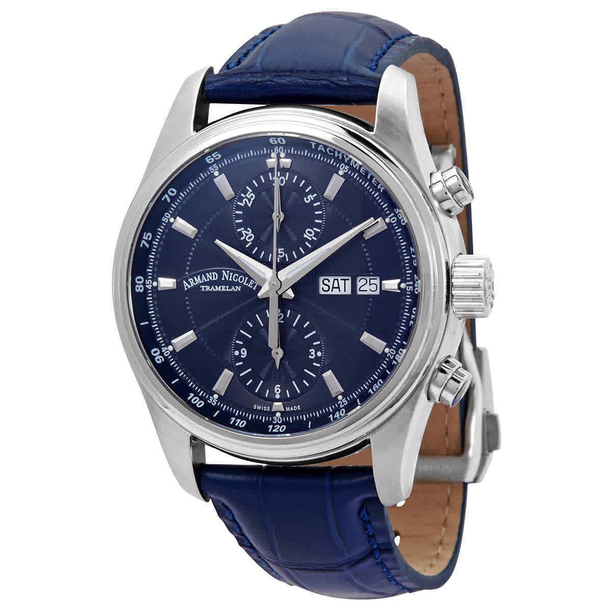 Armand Nicolet MH2 Chronograph Automatic Dark Blue Dial Men`s Watch