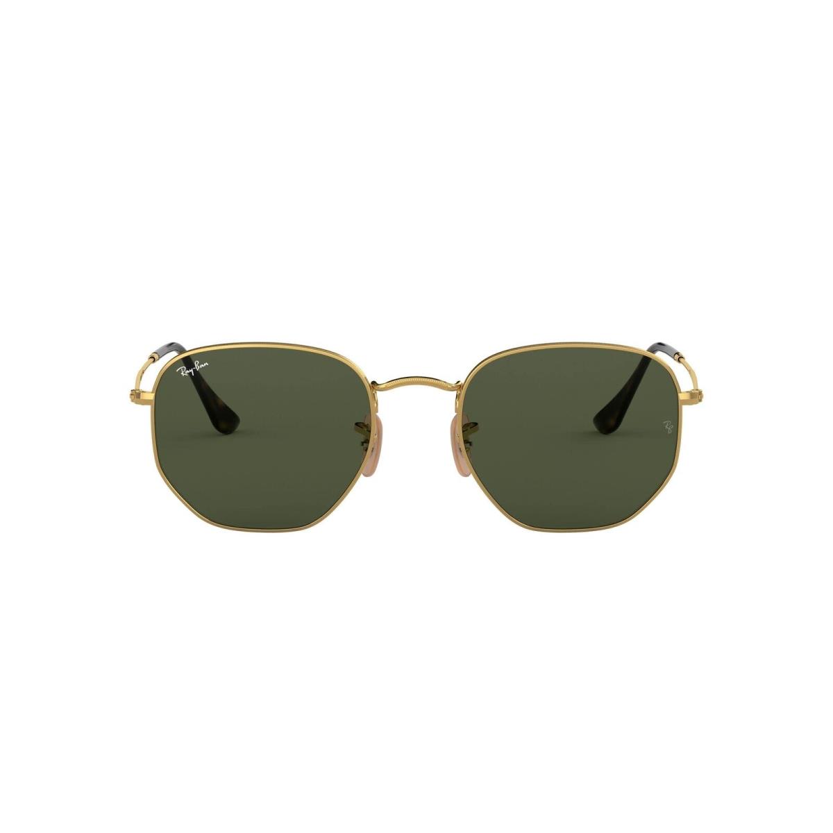 Ray-ban RB3548N Mens Hexagonal Sunglasses Gold/green