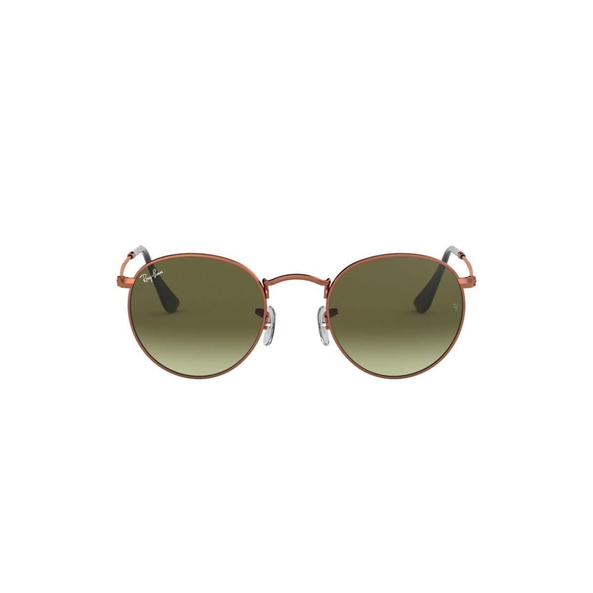 Ray-ban RB3447 Mens Round Metal Sunglasses Shiny Medium Bronze/green Gradient