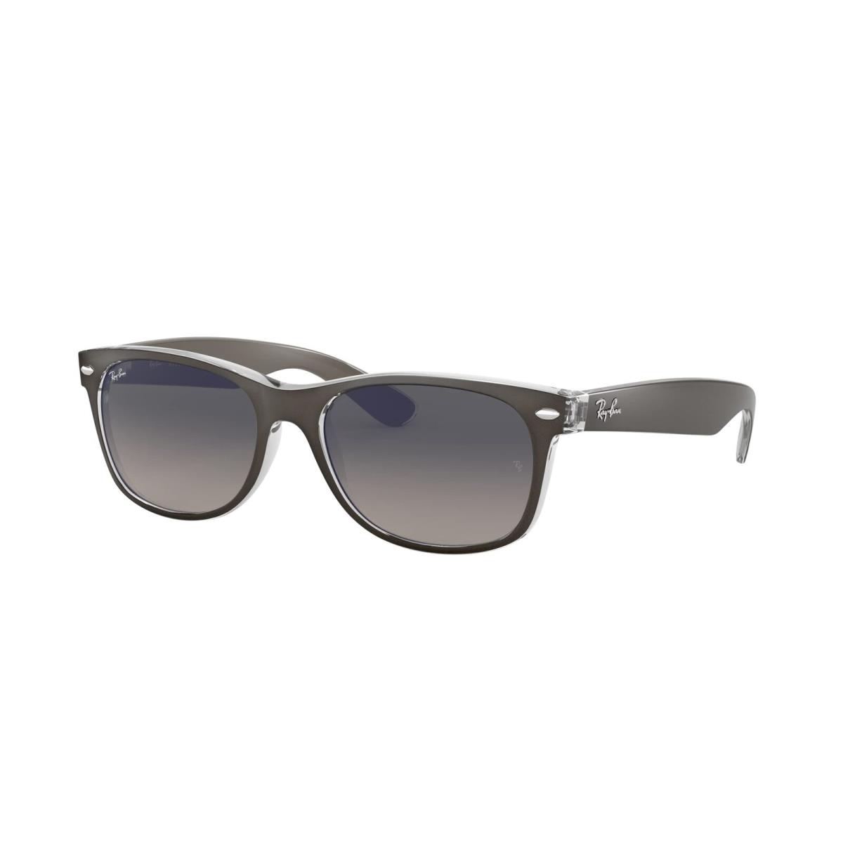 Ray-ban RB2132 Mens Wayfarer Sunglasses Top Brushed Gunmetal On Transp/grey