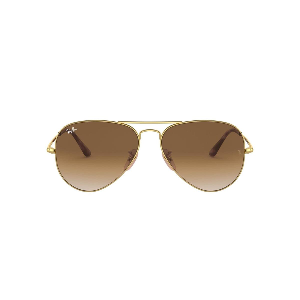 Ray-ban 0Rb3689 Aviator Metal Ii Pilot Sunglasses Gold/clear Gradient Brown