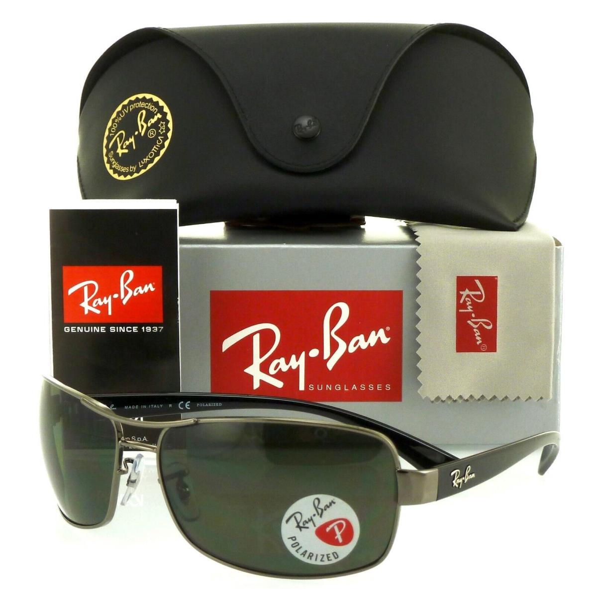 Ray-ban RB3379 Gunmetal l Polarized Green Classic Lens RB3379 004/58 64mm