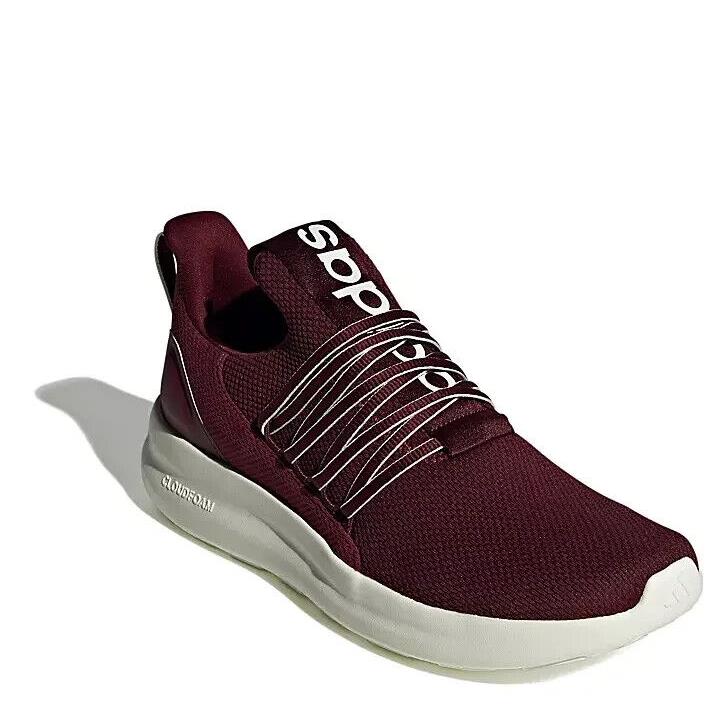 Adidas Men` Lite Racer Adapt 7.0 Cloud Foam Slip on Athletic Shoes Burgundy - Red