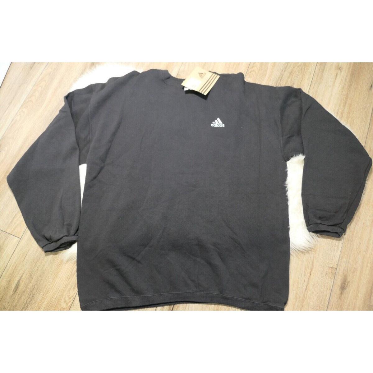 90s Adidas Vintage Crewneck Black Sweatshirt Men XL Cotton/poly Blend