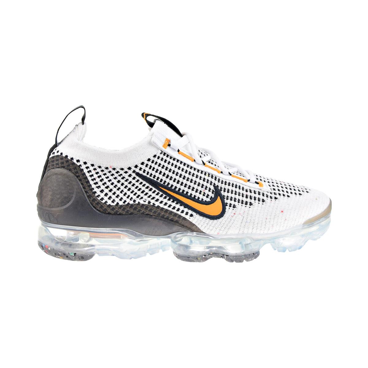 Nike Air Vapormax 2021 Flyknit Men`s Shoes White-kumquat-black DM0025-101 - White-Kumquat-Black