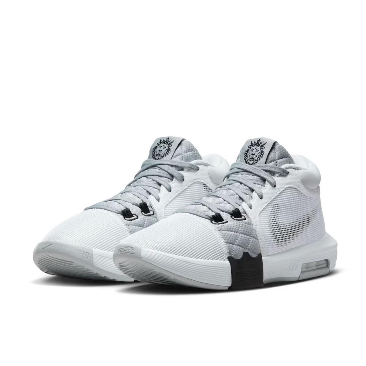 Mens Nike Lebron Witness 8 White Black Mesh Basketball Shoes - White