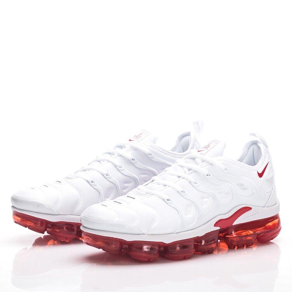 Nike Air Vapormax Plus TN White Red Sole Men`s Size - White Red