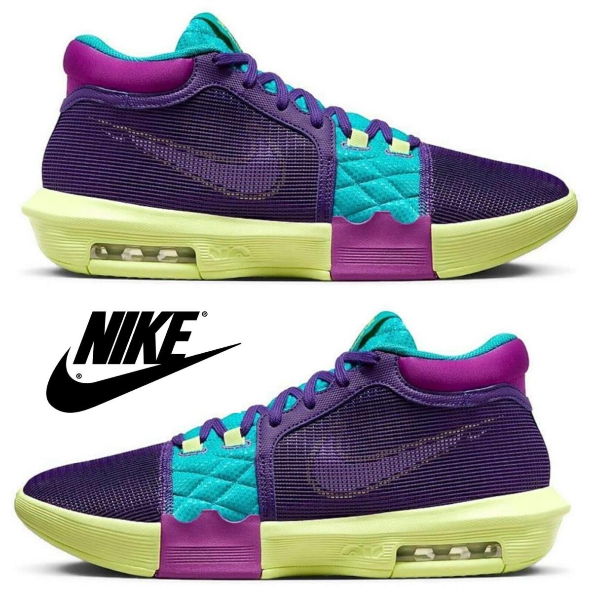 Nike Lebron Witness 8 Men`s Sneakers Casual Athletic Premium Basketball Shoes - Purple, Manufacturer: Field Purple/Dusty Cactus/Light Lemon Twist/White