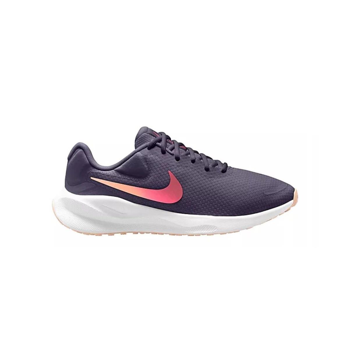 Nike Revolution 7 Move To Zero Women`s Athletic Road Running Gym Shoes Sneakers - Dark Purple/Punch Pink