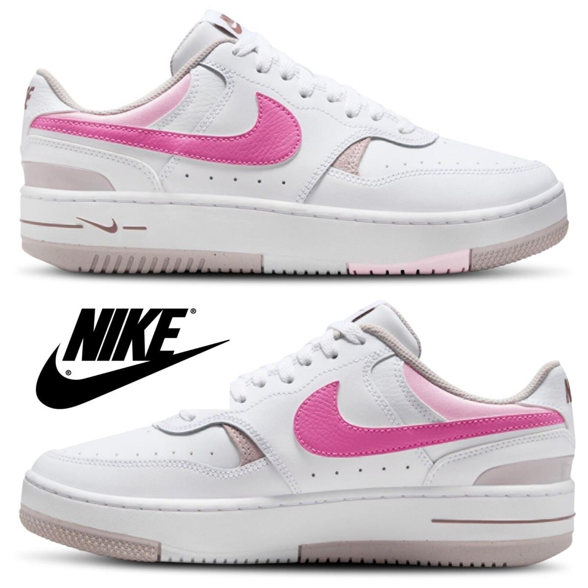 Nike Women`s Gamma Force Shoes Walking Casual Basketball Sneakers White Pink - White, Manufacturer: Purple/White/Pink