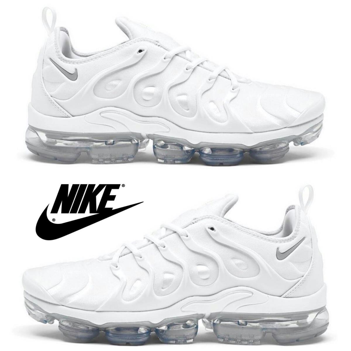 Nike Air Vapormax Plus Men`s Sneakers Athletic Running Comfort Sport Shoes - White, Manufacturer: White/White/Pure Platinum