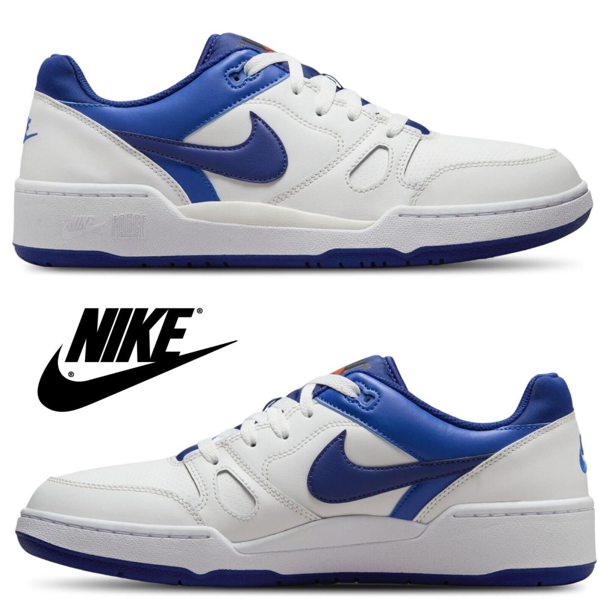 Nike Full Force Low Men`s Casual Shoes Athletic Sneakers Low Top White Blue - Blue, Manufacturer: White/Blue/Blue