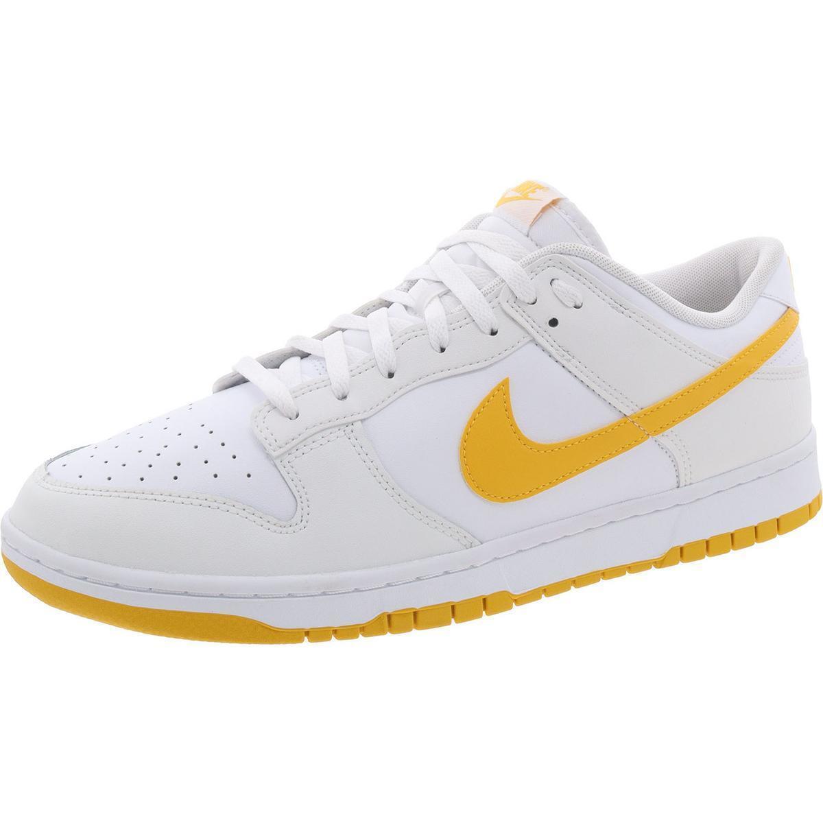 Nike Mens Nike Dunk Low Retro Lace-up Casual and Fashion Sneakers Bhfo 0120 - White/University Gold