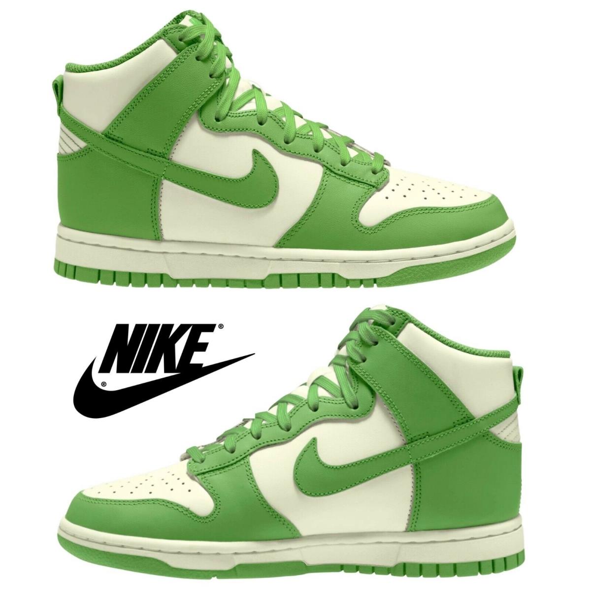 Nike Women`s Dunk High Shoes Walking Running Training High Top Casual Sneakers - Green, Manufacturer: Chloro