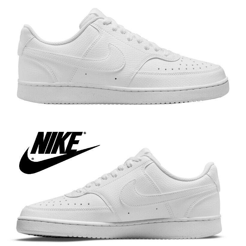 Nike Women`s Court Vision Low Shoes Sneakers Walking Running Training White Wht/Wht/Wht