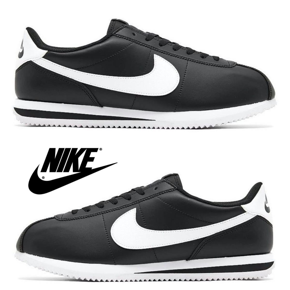 Nike Cortez Men`s Sneakers Casual Athletic Premium Comfort Sport Shoes - Black, Manufacturer: Black/White