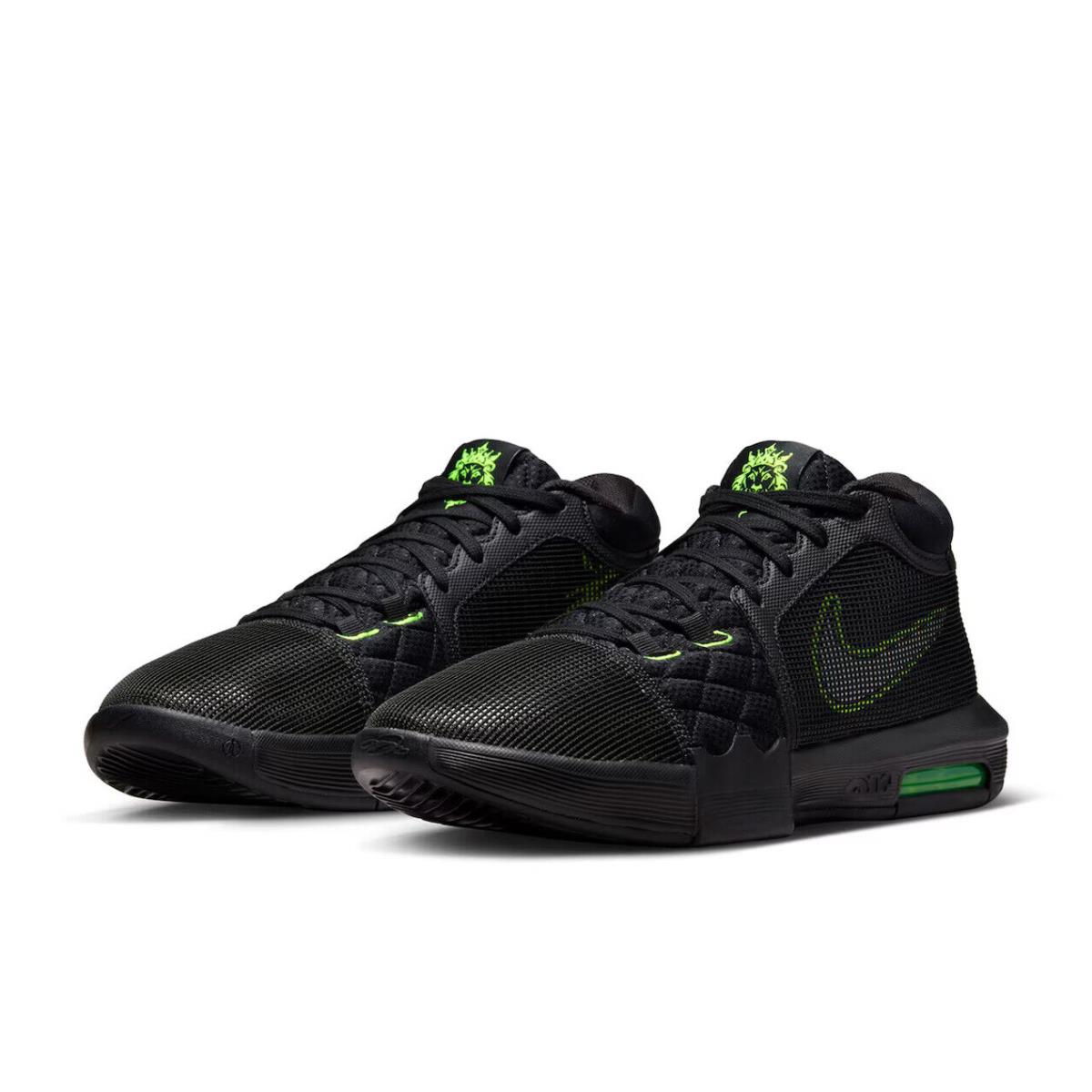 Mens Nike Lebron Witness 8 Black White Mesh Basketball Shoes - Black