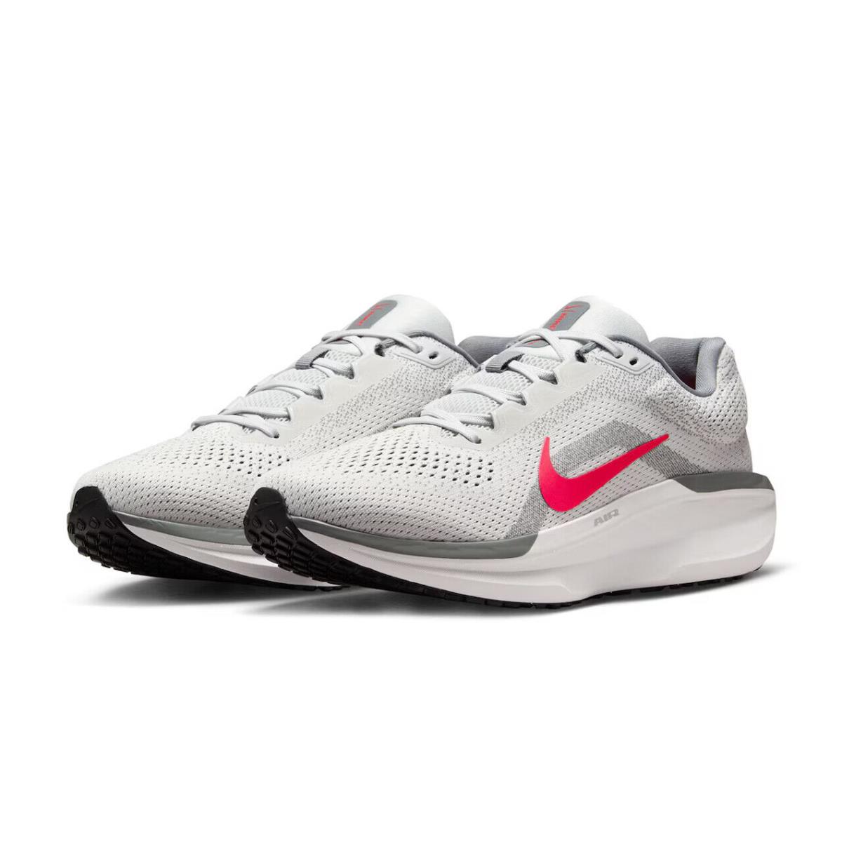 Mens Nike Winflo 11 Grey Red Mesh Running Shoes - Gray