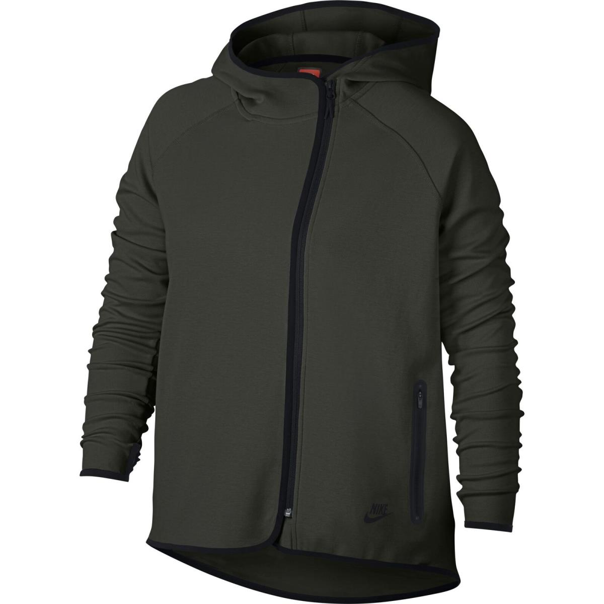 Nike Sportswear Tech Fleece Full-zip Cape Women`s Hoodie Olive-black AH3969-355