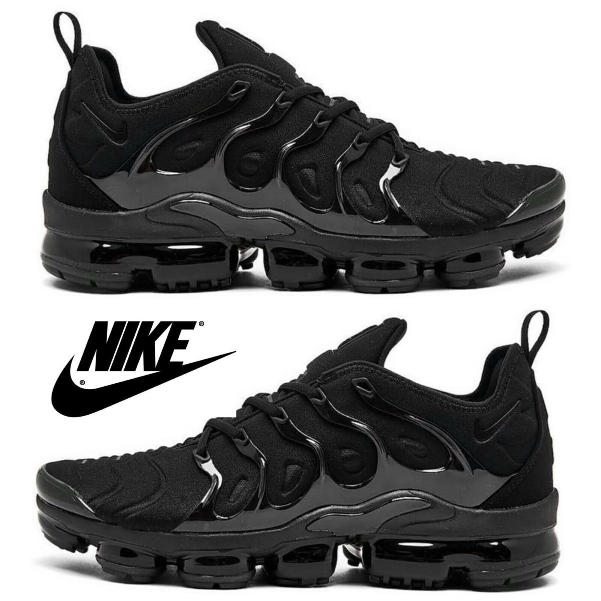 Nike Air Vapormax Plus Men`s Sneakers Athletic Running Comfort Sport Shoes Black - Black, Manufacturer: Black/Black/Dark Grey