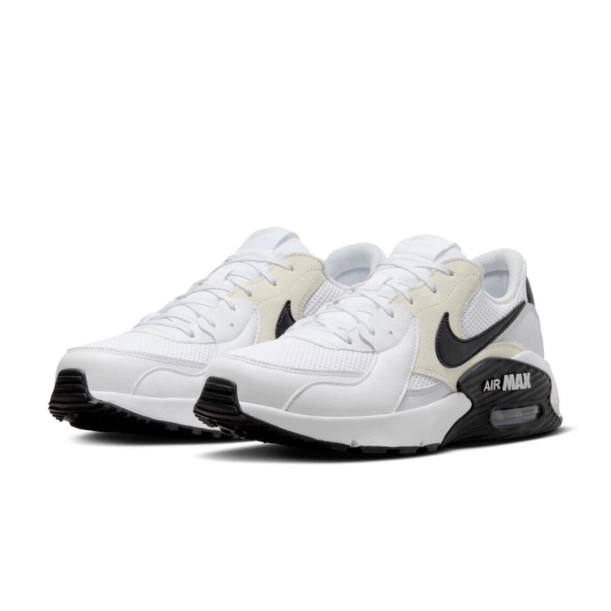 Mens Nike Air Max Excee White Black Textile Mesh Sneaker Shoes - White