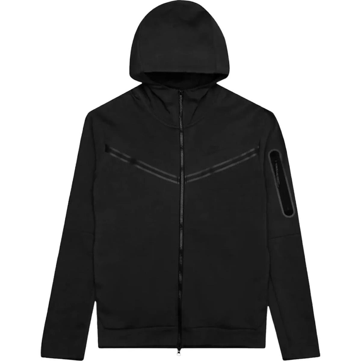 Nike Men`s Sportswear Tech Fleece Black Full-zip Hoodie CU4489-010 Sizes