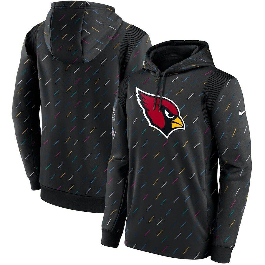 Nike Men`s Arizona Cardinals Nfl Crucial Catch Hoodie Pullover Charcoal 2021