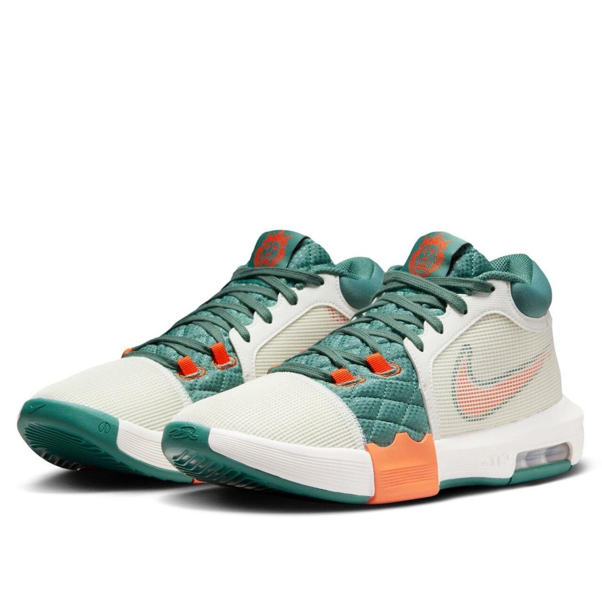 Mens Nike Lebron Witness 8 Off White Green Mesh Basketball Shoes - Ivory