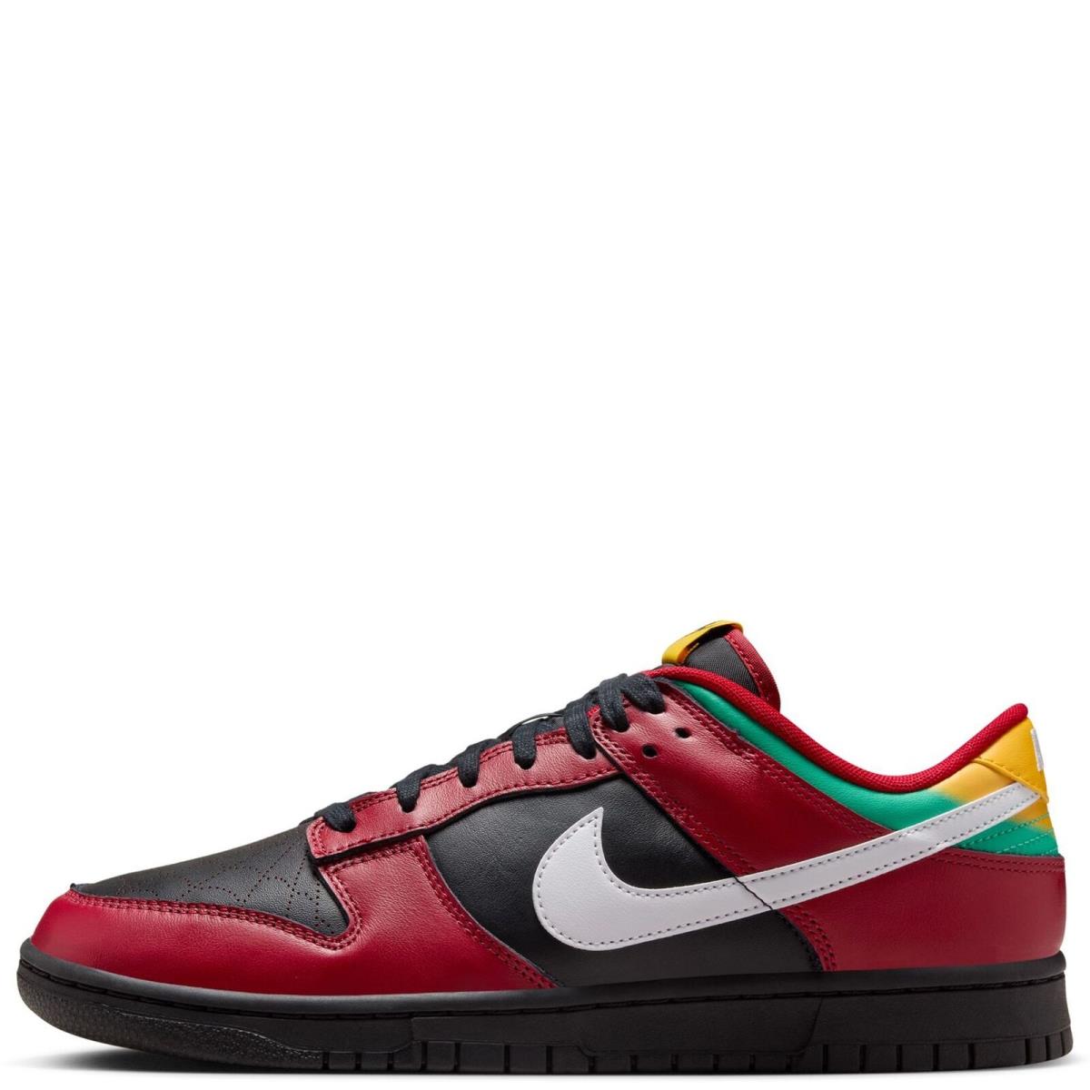 Men`s Nike Dunk Low Retro Ltd Biker Tattoos Blk/wht-gym Red FZ3057 001 - Black/White-Gym Red