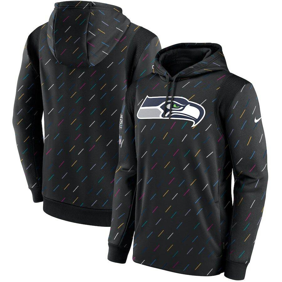 Nike Men`s Seattle Seahawks Nfl Crucial Catch Hoodie Pullover Charcoal 2021